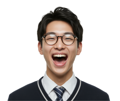 笑顔の男子学生